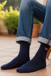 PEDRO tumesinised tiigriga puuvillased sokid | Sokisahtel