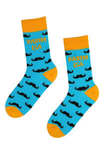 PELLE "PARIM ISA" Father's Day socks with a moustache pattern | Sokisahtel