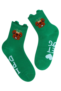 PET DOG green cotton socks with dogs | Sokisahtel