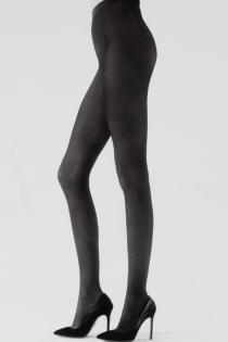 Женские комфортные колготки чёрного цвета в резинку YOKO от Pierre Mantoux | Sokisahtel