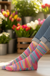 Pierre Mantoux POLINA roosad kirjud sokid | Sokisahtel