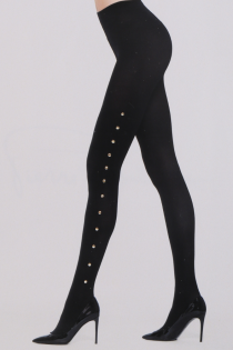 Женские фантазийные колготки чёрного цвета с золотистыми заклёпками STUDS от Pierre Mantoux | Sokisahtel