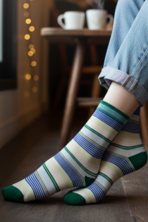 Pierre Mantoux SUZY rohelised triibulised sokid | Sokisahtel