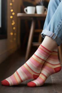 Pierre Mantoux SUZY roosad triibulised sokid | Sokisahtel