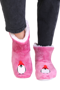 PINGU pink soft slippers | Sokisahtel