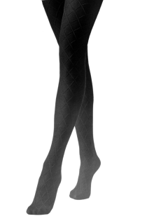 Женские фантазийные колготки чёрного цвета с ромбовидным узором POLA 60DEN | Sokisahtel