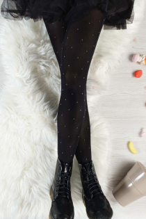 POLKA DOTS musta värvi täpilised sukkpüksid | Sokisahtel
