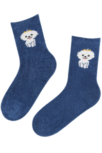 PONS blue warm socks with a dog | Sokisahtel