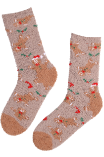 PORTO brown warm and soft Christmas socks | Sokisahtel