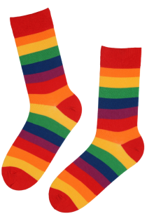 Хлопковые носки ярких радужных цветов с полосатым узором PRIDE | Sokisahtel