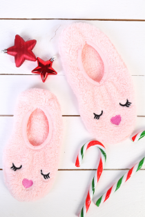 Теплые и мягкие носки-тапочки светло-розового цвета для женщин PUFFY | Sokisahtel