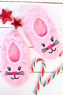 Теплые и мягкие носки-тапочки нежно-розового цвета для женщин PUFFY | Sokisahtel