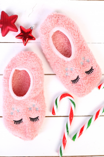 PUFFY old pink home slippers for kids | Sokisahtel