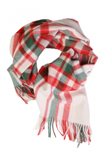 Alpaca wool red-green checked big scarf | Sokisahtel