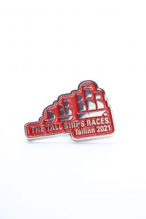 Нагрудный значок красного цвета THE TALL SHIPS RACES 2021 | Sokisahtel