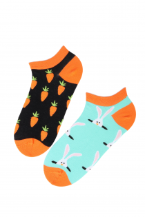 Укороченные хлопковые носки с рисунком зайчиков для мужчин и женщин RABBIT | Sokisahtel