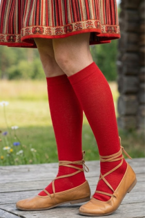 KRISS red cotton knee highs | Sokisahtel