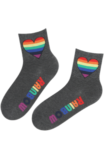 RAINBOW tumehallid vikerkaarega puuvillased sokid | Sokisahtel
