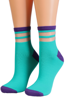 RELINA green striped socks | Sokisahtel