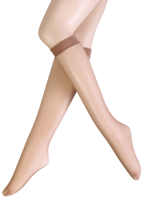 RETE beige fishnet knee-highs | Sokisahtel