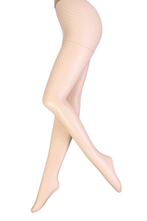 RETE GRANDI beige fishnet tights with major mesh | Sokisahtel