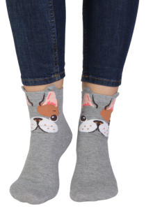 REX grey socks for a dog lover | Sokisahtel