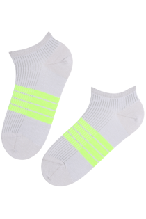 RICCO grey low-cut neon striped socks | Sokisahtel