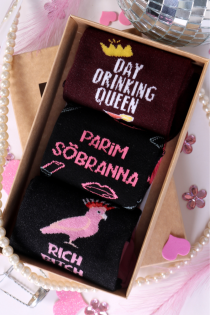 Подарочный набор из 3 пар гламурных и красочных хлопковых носков PARIM SÕBRANNA (лучшая подруга) | Sokisahtel
