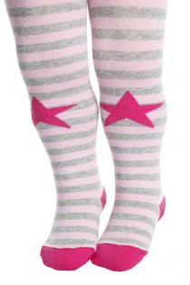 ROANNA pink striped tights for babies | Sokisahtel