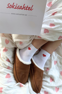 ROMEO white cotton socks with hearts | Sokisahtel