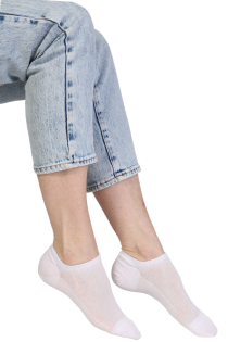 Хлопковые укороченные (спортивные) носки белого цвета RONJA | Sokisahtel