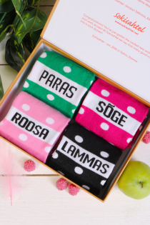 ROOSA LAMMAS gift box with four pairs of socks | Sokisahtel