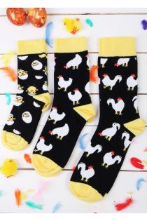 Подарочный пасхальный набор с 3 парами хлопковых носков для всей семьи CHICK | Sokisahtel