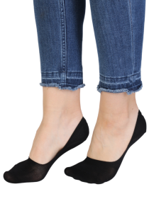 RUN black cotton footies for women