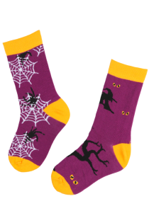 RUNE Halloween socks with a witch and spiders for kids | Sokisahtel