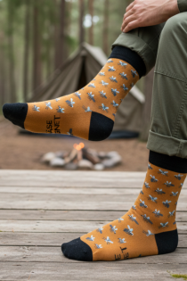 SÄÄSEMAGNET kollased sõnumiga puuvillased sokid | Sokisahtel