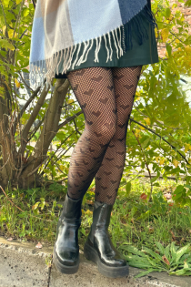 SAFIA black fishnet pattern tights | Sokisahtel