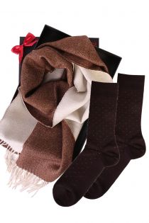 Alpaca wool two sided scarf and VEIKO socks gift box for men | Sokisahtel