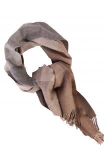 Alpaca wool beige-grey checked big scarf | Sokisahtel