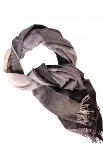 Alpaca wool black-gray checked big scarf | Sokisahtel