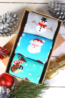 SNOW FUN Christmas gift box with 3 pairs of socks | Sokisahtel