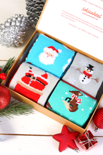 SANTA Christmas gift box with 4 pairs of socks | Sokisahtel