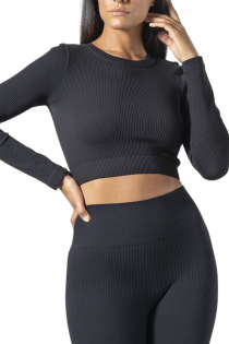 SARA black cropped training top | Sokisahtel