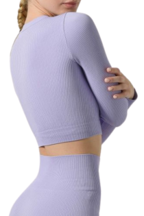 SARA light purple cropped training top | Sokisahtel