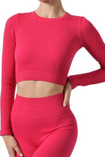 SARA pink cropped training top | Sokisahtel