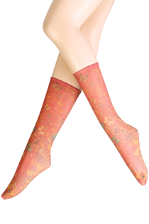 Sarah Borghi BIANCA orange glittery socks | Sokisahtel