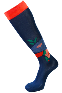 Sarah Borghi FIORE blue floral knee-highs | Sokisahtel