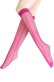 Sarah Borghi ILEANA pink fishnet knee-highs | Sokisahtel