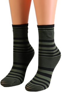 Sarah Borghi NUCCIA dark green striped socks | Sokisahtel