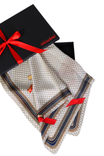SCARF white neckerchief with a golden pattern | Sokisahtel